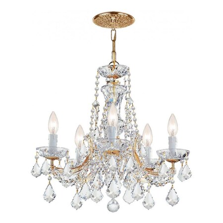 Crystorama Five Light Gold Up Chandelier 4476-GD-CL-MWP